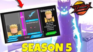 COMPLETEI O NOVO FIGHTING PASS SEASON 5 NA ATUALIZAÇÃO DO ANIME FIGHTING SIMULATOR (ROBLOX)