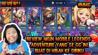 REVIEW AKUN MOBILE LEGENDS ADVENTURE YANG DIHIBAHKAN KEPADA AKU WOW KEREN NIH AKUNNYA