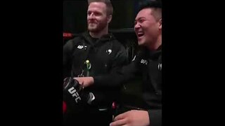 Korean Zombie reaction to his BJJ black belt @ UFC Vegas 29 #shorts