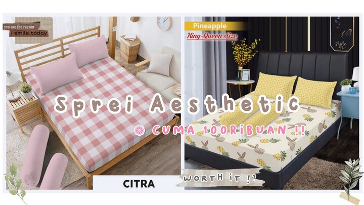 Shopee Haul Sprei Aesthetic Cuma 100 Ribuan !!