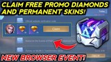 NEW BROWSER EVENT! CLAIM FREE PROMO DIAMONDS AND PERMANENT SKINS! MOBILE LEGENDS