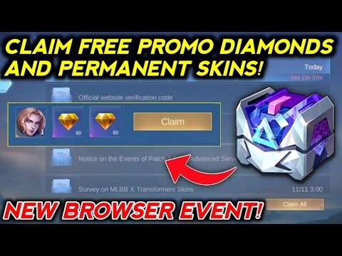 NEW BROWSER EVENT! CLAIM FREE PROMO DIAMONDS AND PERMANENT SKINS! MOBILE LEGENDS