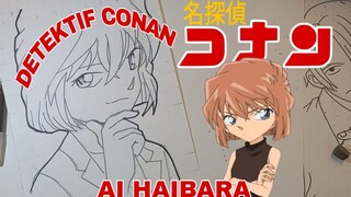 menggambar ai haibara dari detektif Conan