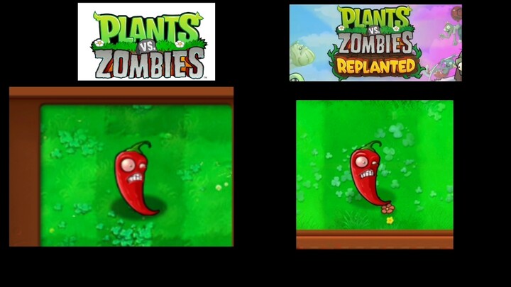 The differences between the remastered and original versions of Plants vs. Zombies as currently know