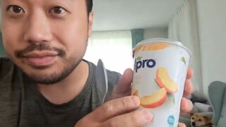 ASMR Eating Sounds - Alpro Peach Soy Yoghurt 🍶 (NO TALKING)