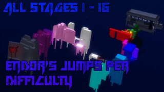 Endor's Jumps Per Difficulty [All Stages 1-16] (ROBLOX Obby)