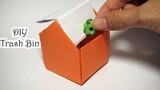 Cách gấp sọt rác bằng giấy a4 -Origami Trash Bin -  How to Make Trash Bin - DIY Trash Bin