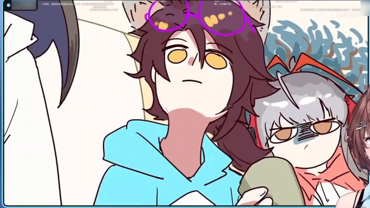 Huahua is watching "Why did you bring her here???" Huahua is eating a lot! "It's very similar to me.