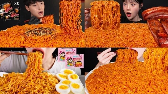 ASMR EATING BULDAK NOODLES MUKBANG COMPILATION