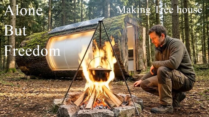 This man built a mini house inside a tree in Dark forest