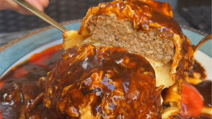 Nasi Bungkus Telur Hamburger!