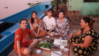 Cả Xóm Kéo Nhau Lên Sà Lan Làm Bò Nướng Lá Lốt Cuốn Bánh Tráng  ● Nắng Đẹp Miền Tây | NĐMT# 66