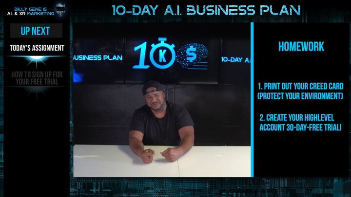 Billys-10-Day-A.I.-Business-Blueprint day 1 part 5. Take Action