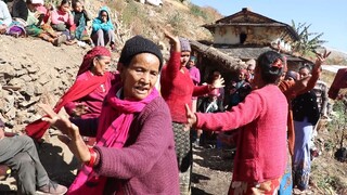 Dancing in Traditional Cultural Nepalese Music Panchebaja |