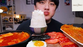 Mukbang canh kim chi và thịt heo sốt cay phần 3 #anngon