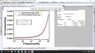 How to apply Jonscher Power Law on experimental data of AC Conductivity using Or