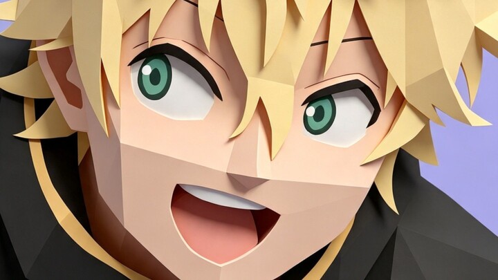 Menggambar Luck Voltia dari Black Clover to low poly 3D style