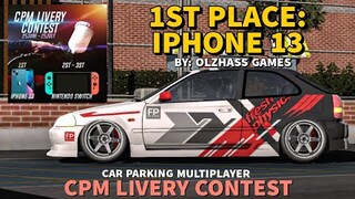 JOIN NOW! CPM Livery Contest | Prize: Iphone 13 | Car Parking Multiplayer New update