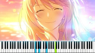 四月は君の嘘 / Your Lie in April OST - "Again / アゲイン" (Synthesia Piano Tutorial - ピアノ)