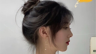 Zhang Jingyi's signature high bun hairstyle! Girls with flat hair, go for it without hesitation～