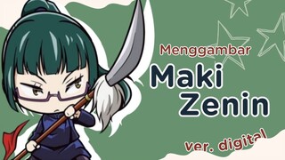 Menggambar si mbak OP Maki Zenin dari Jujutsu Kaisen