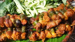 Gà xiên que nướng ngũ vị hương. Bún gà nướng - Bin Đen Miền Tây # 222