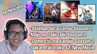 Bahas seishun buta yarou s2,majo no tabi tabi s2,domestic na kanojo s2,dakaretai otoko s2 ||Req subs