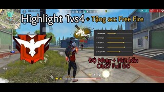 Highlight 1vs4 | Độ nhạy + Nút bắn Ob27 Full Đỏ kèm Tặng acc Free Fire cho Fan ❤