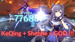 Keqing + Shenhe = GOD | Keqing DPS Showcase | Genshin Impact