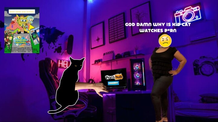 mom and dad sees the kid cat watches p*rn hub