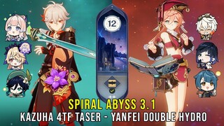 C0 Kazuha 4TF Taser and C6 Yanfei Double Hydro - Genshin Impact Abyss 3.1 - Floor 12 9 Stars