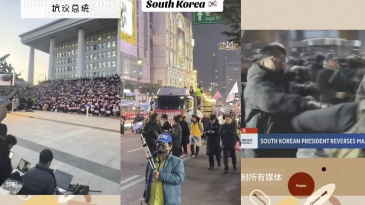 Seoul, South Korea: A TikTok compilation of the current situation—Korean citizens are reacting so in