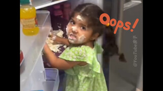 幼崽偷吃东西被抓包现场，吃货本质暴露无遗🤭