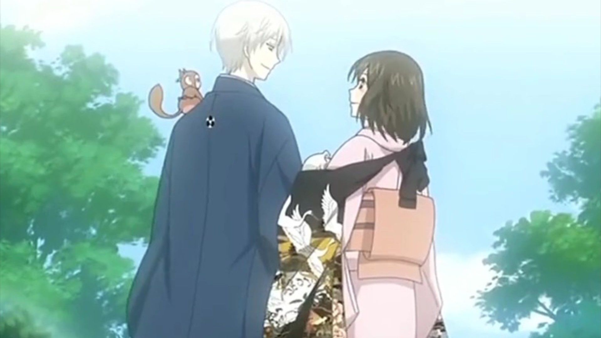 Kamisama Hajimemashita — In the anime, does tomoe touch her breasts when...