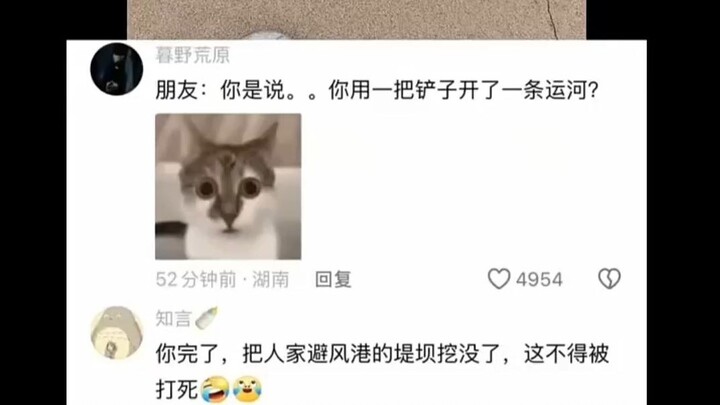 朋友你是说。。你用一把铲子开了一条运河