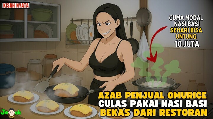 AZAB PENJUAL OMURICE CULAS PAKAI NASI BASI BEKAS DARI RESTORAN  ANIMASI AZAB