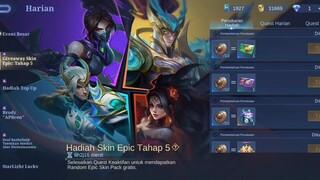 kalian dapat skin epik apa di tahap 5 ? MLBB