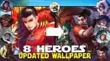 UPDATED WALLPAPER/PORTRAITS FOR 8 HEROES CHOU, ALPHA, AURORA, EUDORA, RUBY AND MORE MOBILE LEGENDS!