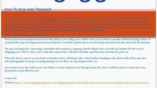 Door To Door Auto Transport