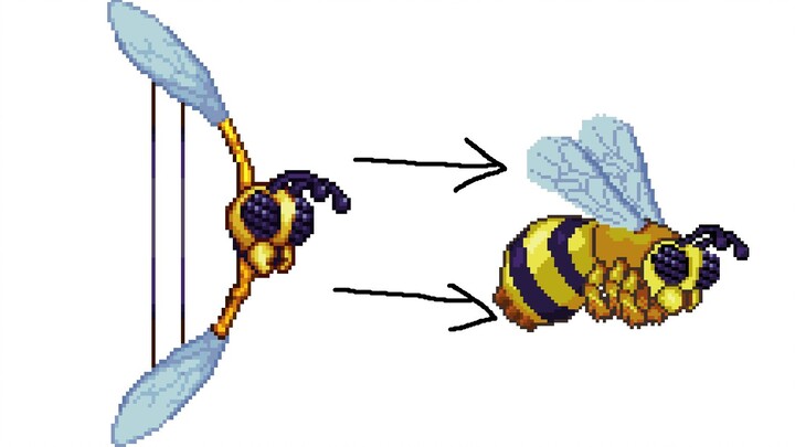 [Terraria] Apa yang terjadi jika busur lutut lebah mengenai ratu lebah?