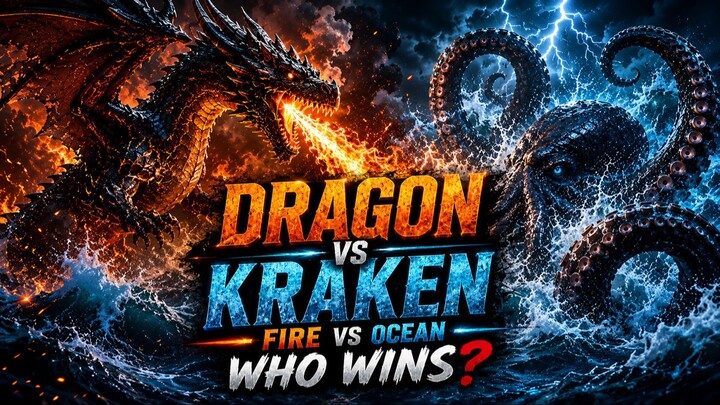 Dragon vs Kraken: Fire vs Ocean 🐉🌊 | Epic Monster Battle — Who Wins?