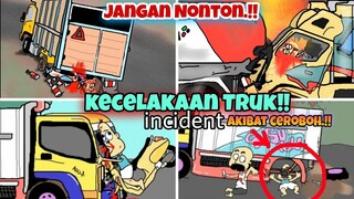 kecelakaan mobil Truk fuso,Truk muatan dan truck kontainer~truk oleng kecelakaan | kartun lucu