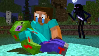 Monster School : Herobrine rescue Zombie Baby vs 100 Zombies - Story Minecraft Animation