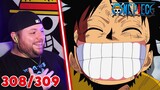 Jet Gatling! Luffy vs Lucci Finale | ONE PIECE REACTION + REVIEW - Episode 308 & 309