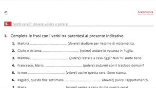 POTERE, DOVERE, VOLERE - EXERCISES