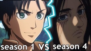 Eren season 1-3 vs season 4 - AOT