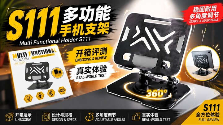 S111 多功能手机支架开箱评测｜Multi Functional Holder S111 Unboxing, Review & Satisfying Test