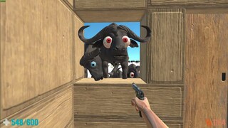 Survive with 120 Psycho Buffalos. FPS Perspective! Animal Revolt Battle Simulator