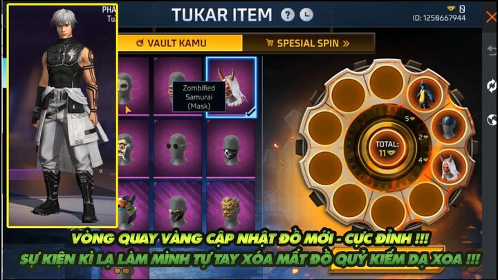 Garena Free Fire| Vòng quay vàng cập nhật đồ mới cực đỉnh - Sự kiện kì lạ làm mất đồ quỷ kiếm dạ xoa