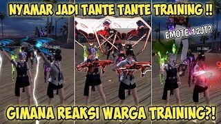 PRANK TRAINING!! DUO TANTE TRAINING BERSATU PAKE EMOTE 12 JUTA? AUTO GUNCANGKAN WARGA TRAINING 🤤🤙